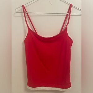 Urban Outfitters Red Double-Strap Camisole with White Trim